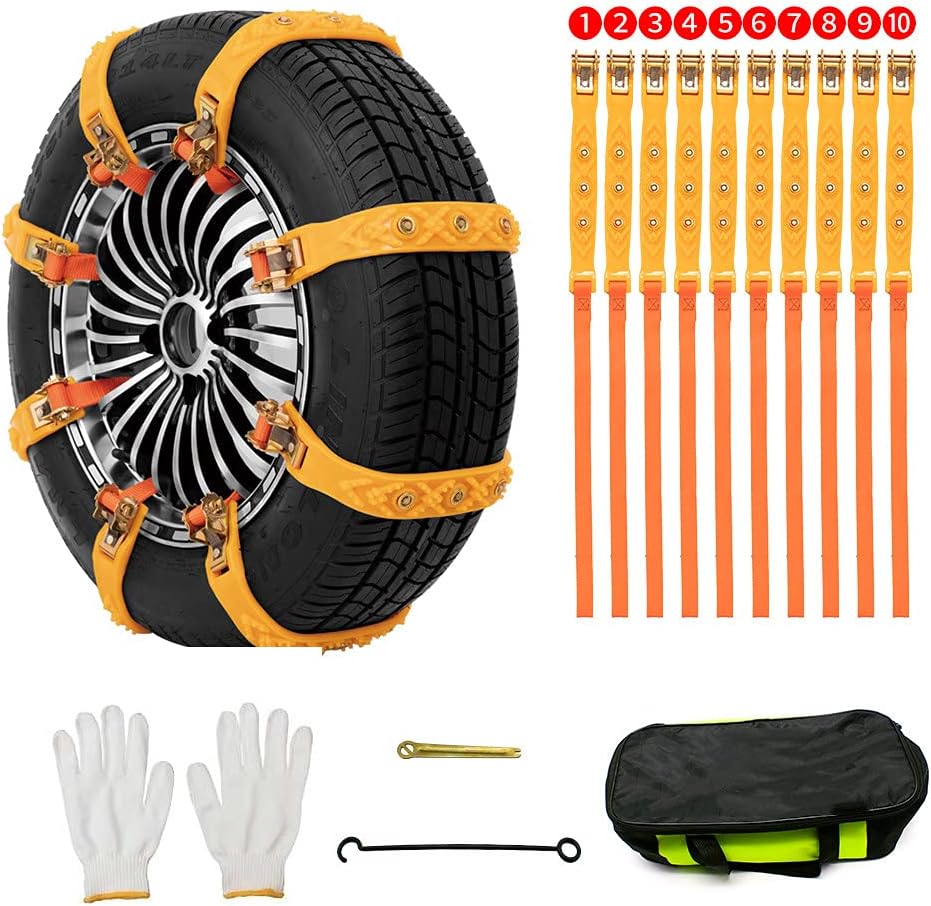 Adjustable Traction Tire Chains for Tyres Width 145-285mm Pack of 2 K434615