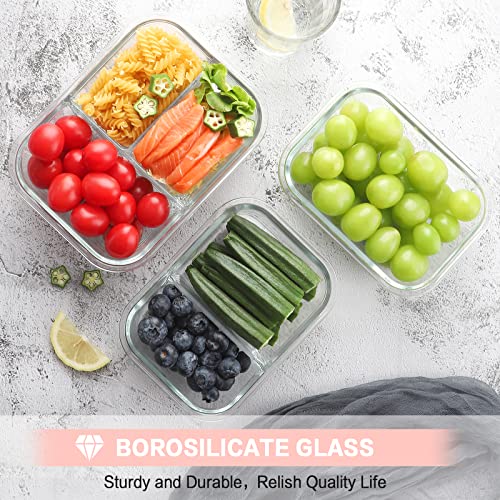 9 Pack Glass Meal Prep Containers with Lids E46389