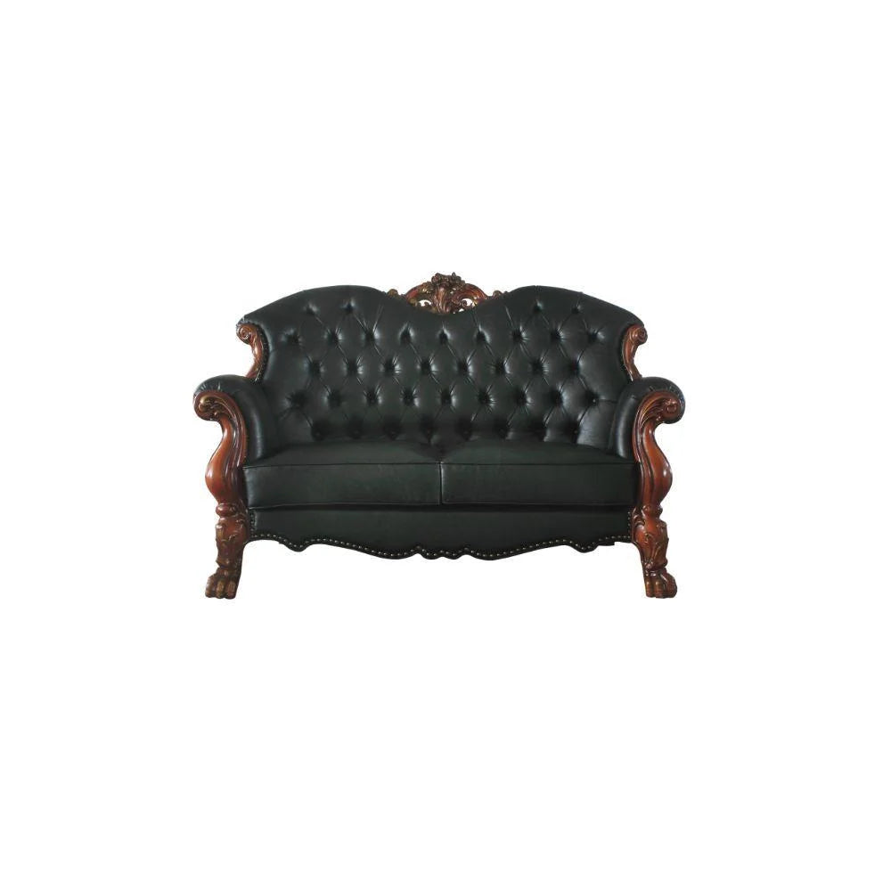 Cherry Oak Black PU Dresden Sofa Set 3 P K262282