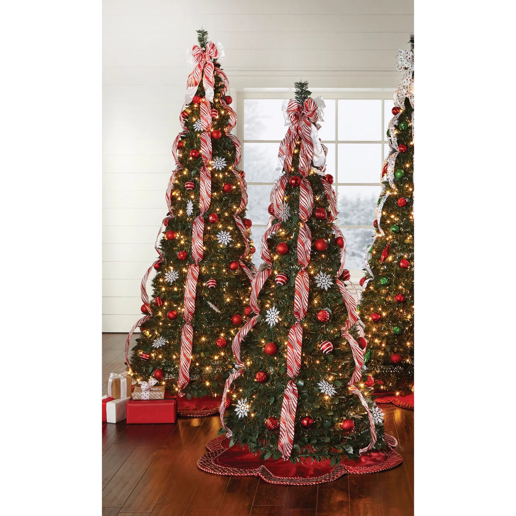 Red White 6 Foot Pre-Lit Christmas Tree C595