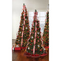 Red White 6 Foot Pre-Lit Christmas Tree C595