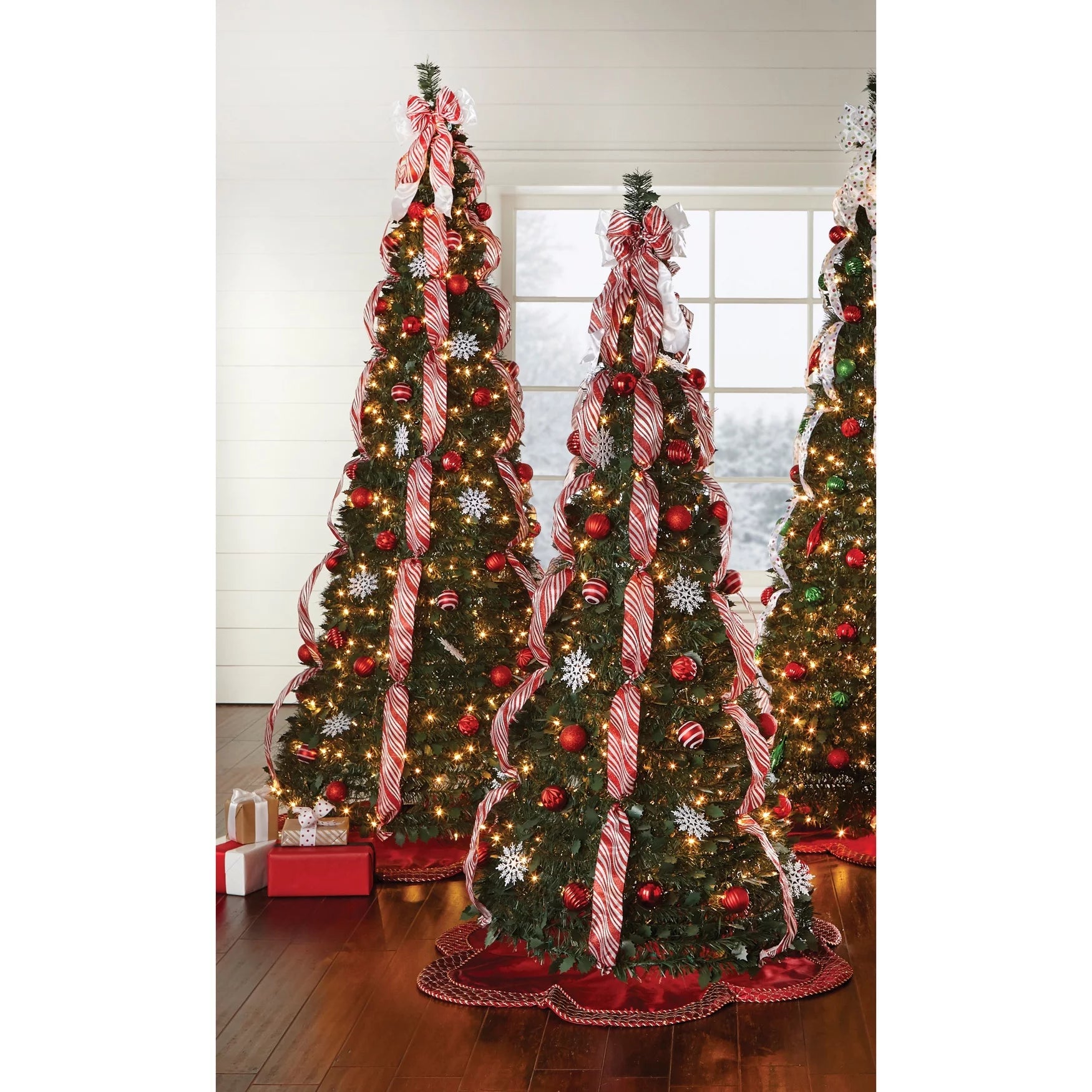Red White 6 Foot Pre-Lit Christmas Tree C595