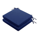 Black Waterproof Fade Resistant Seat Cushion Set of 4, 18.5 x 16 x 2 Inch Chair Pads with Ties and Hidden Zipper Y721