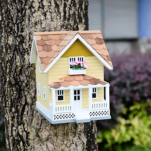 Decorative Wooden Birdhouse with Blue Roof T290528