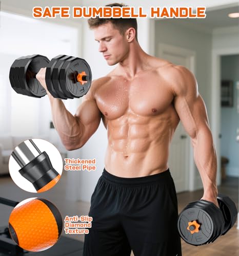 5-in-1 Adjustable Dumbbell Set, 33/44/66/88lbs Free Weights Set with Connector T956028