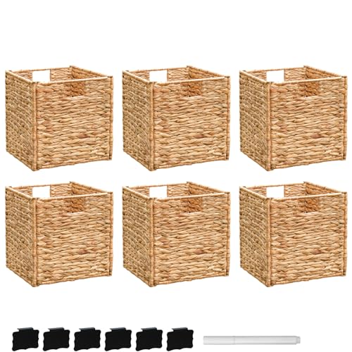 Set of 4 Handwoven Water Hyacinth Storage Baskets with Handles T41600