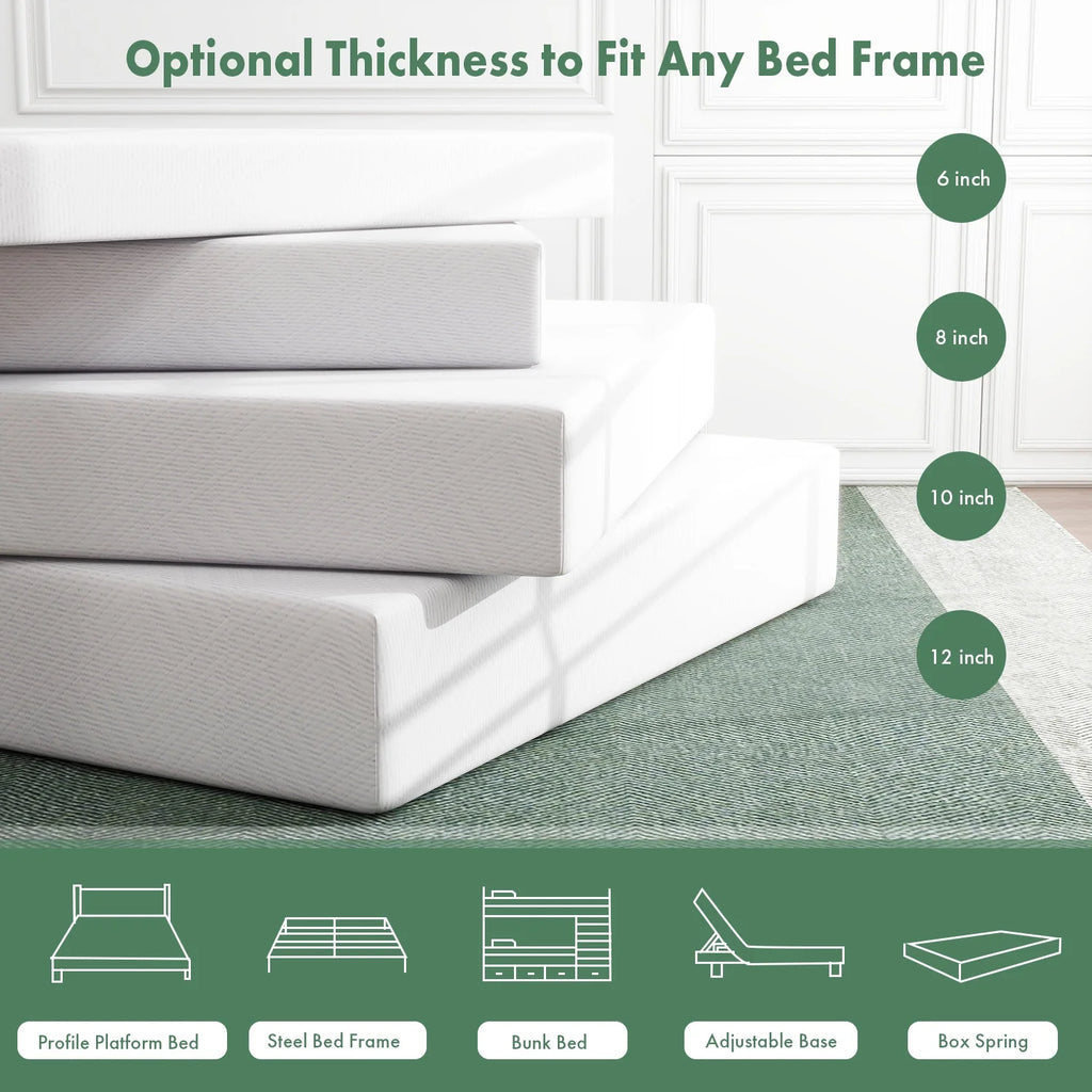 10" Cooling Gel Memory Foam Queen Mattress L50246