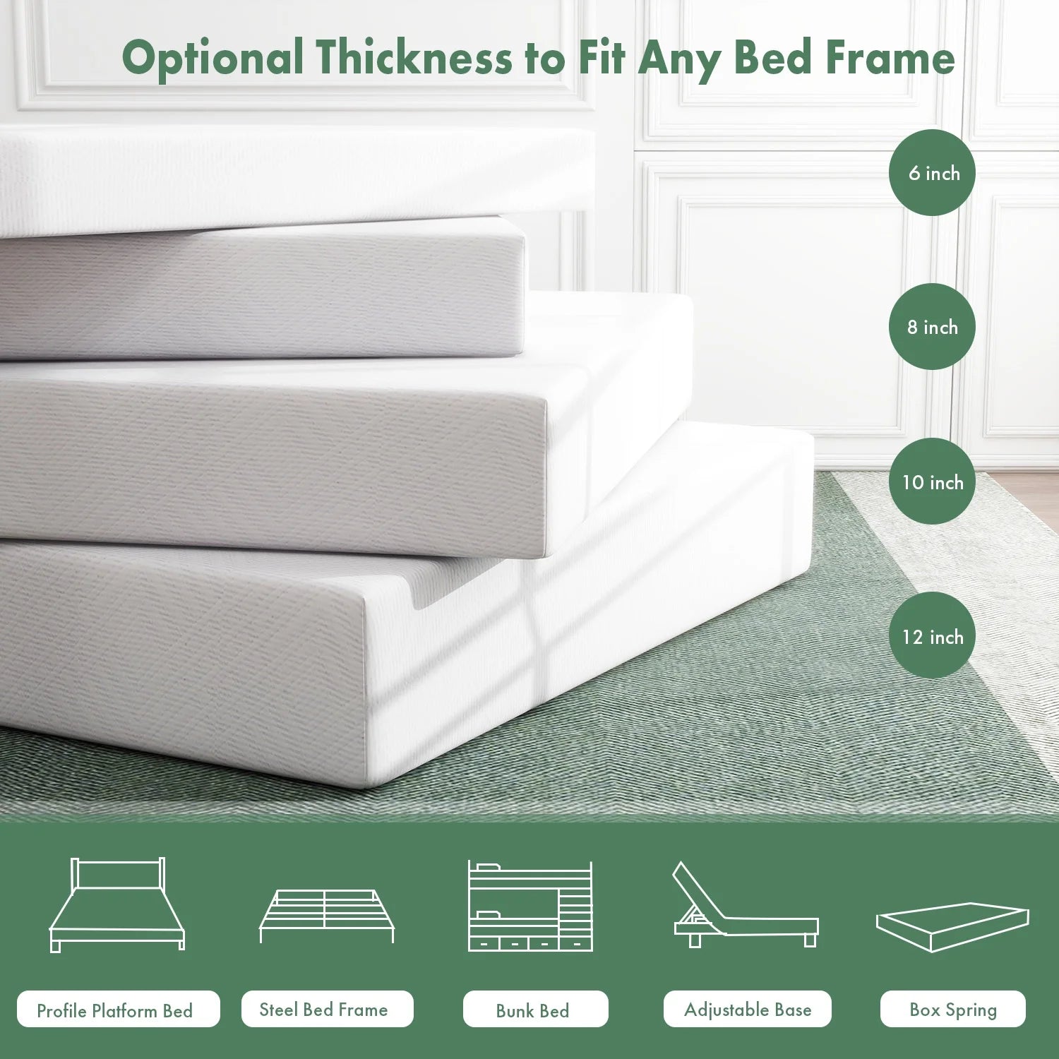 10" Cooling Gel Memory Foam Queen Mattress L50246