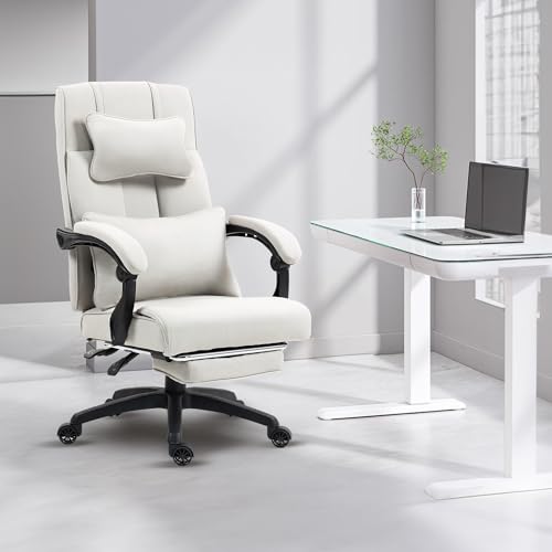 Black Fabric Executive Office Chair with Footrest N286
