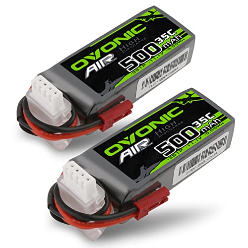 3S 11.1V 500mAh 35C Lipo Battery with JST Connector (2 Packs) W3590