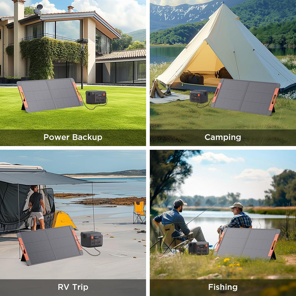 100W 20V Foldable Solar Panel with MC-4 Cable USB Output Y634