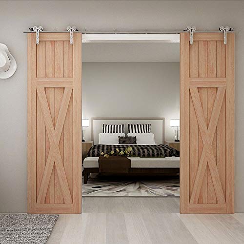 5FT Sliding Barn Door Hardware Kit, Top Mount Stainless Steel T1888