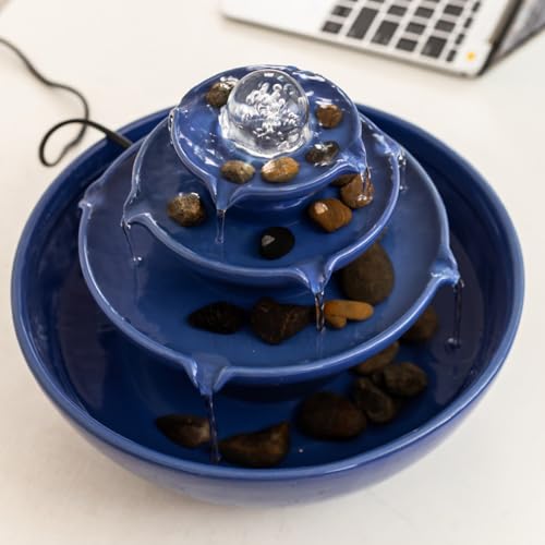 Blue Ceramic Tabletop Fountain I727228