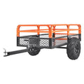 Heavy Duty Steel ATV Dump Trailer, 1500-Pound Load Capacity 15 Cubic Feet, Tow Behind Dump Cart with Removable Sides and 2 Tires F8203