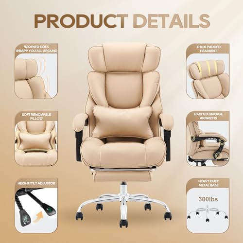 Big and Tall Heavy Duty Leather Office Chair Black T71668