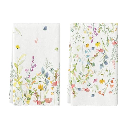 Set of 2 18x26 Inch Floral Christmas Kitchen Towels S118924
