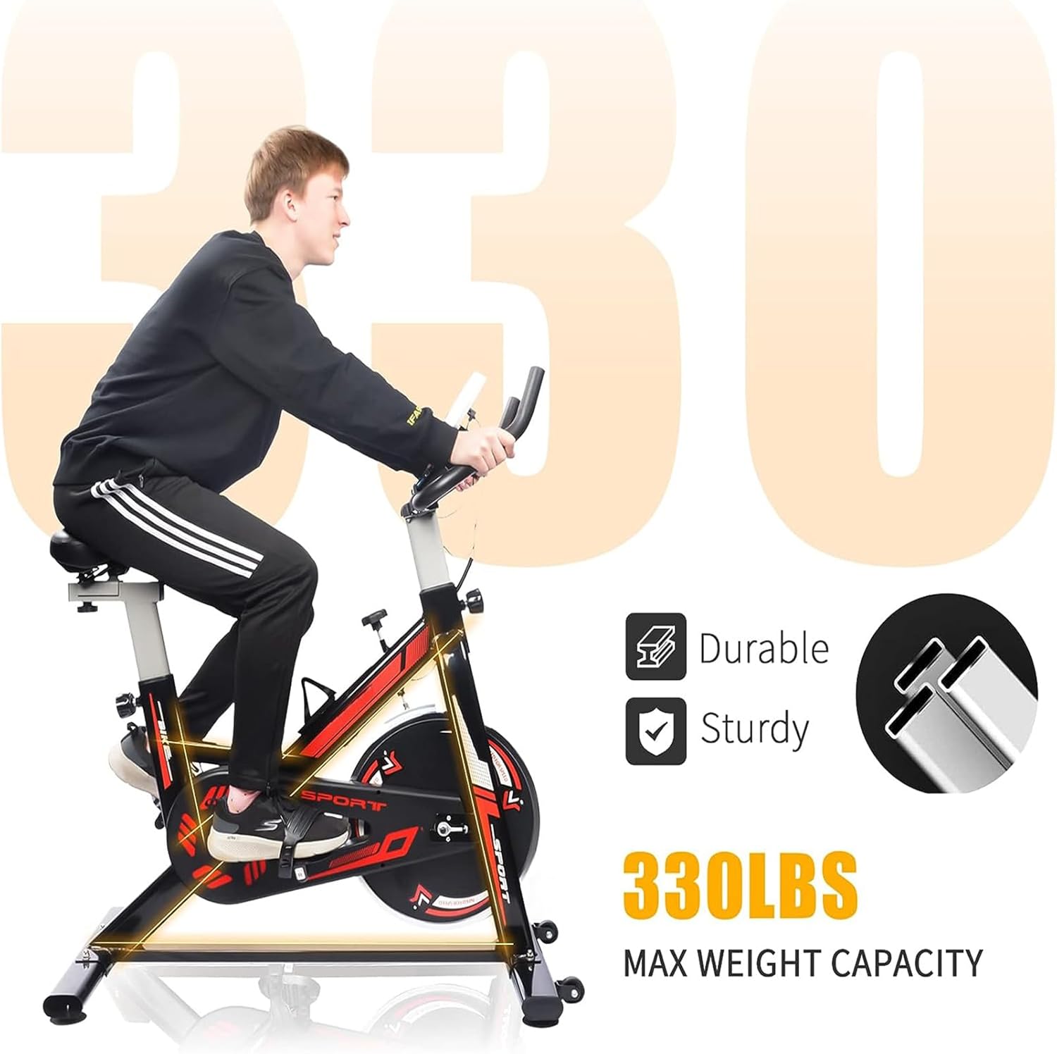 Exercise Stationary Bike with LCD Monitor V2476