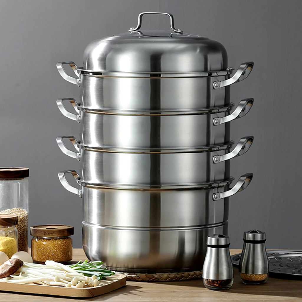 Stainless Steel 5 Levels Steamer with Glass Lid 32cm A397