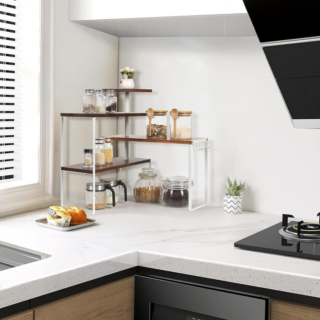 4-Tier Countertop Shelf with Hooks M6558