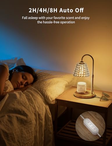 Candle Warmer Lamp with Timer, Adjustable Height, 2 Bulbs, 4 Levels Dimmable P80580