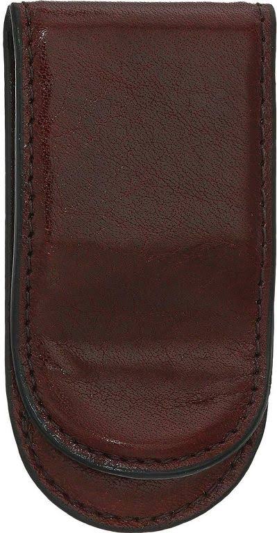 Dark Brown Leather Money Clip V4895