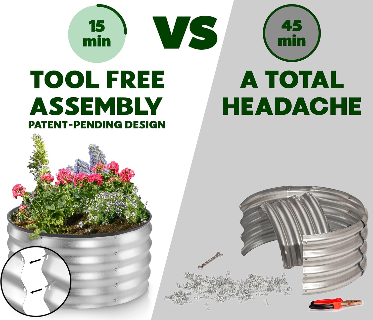 Round Galvanized Raised Garden Bed W236966