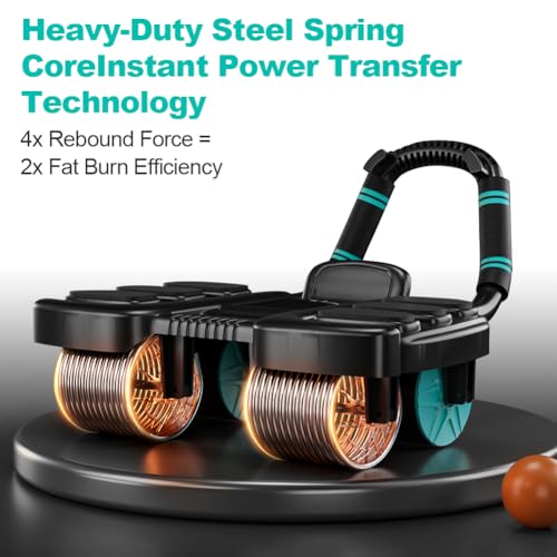 Automatic Rebound Ab Roller Wheel with Elbow Support & 4-Wheel Design V281