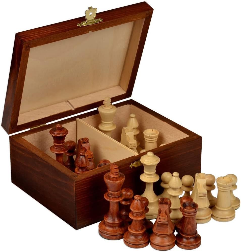 No.4 Chess Pieces with Wood Storage Case A87922