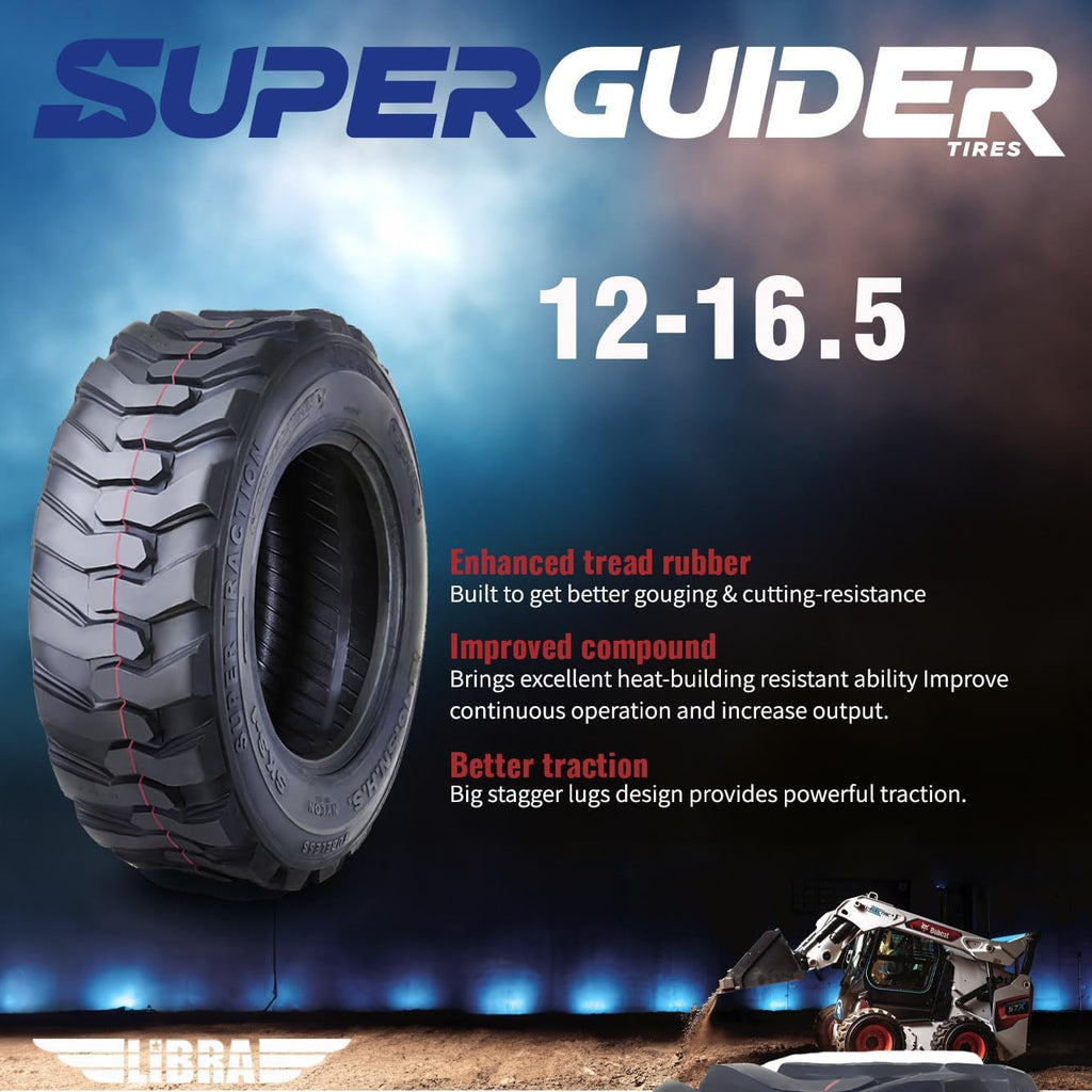 12-16.5 12 Ply Skid Steer Tire with Rim Guard Z594
