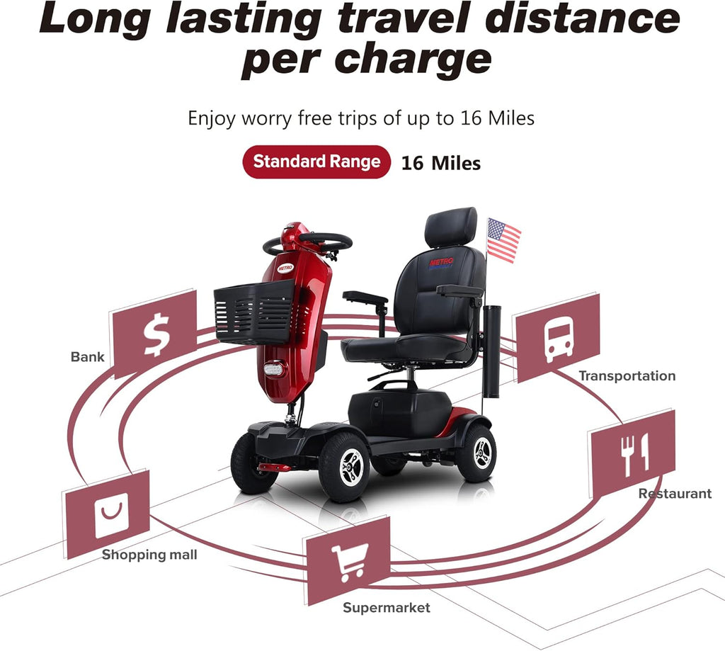 Red 4 Wheel Folding Mobility Scooter I678257