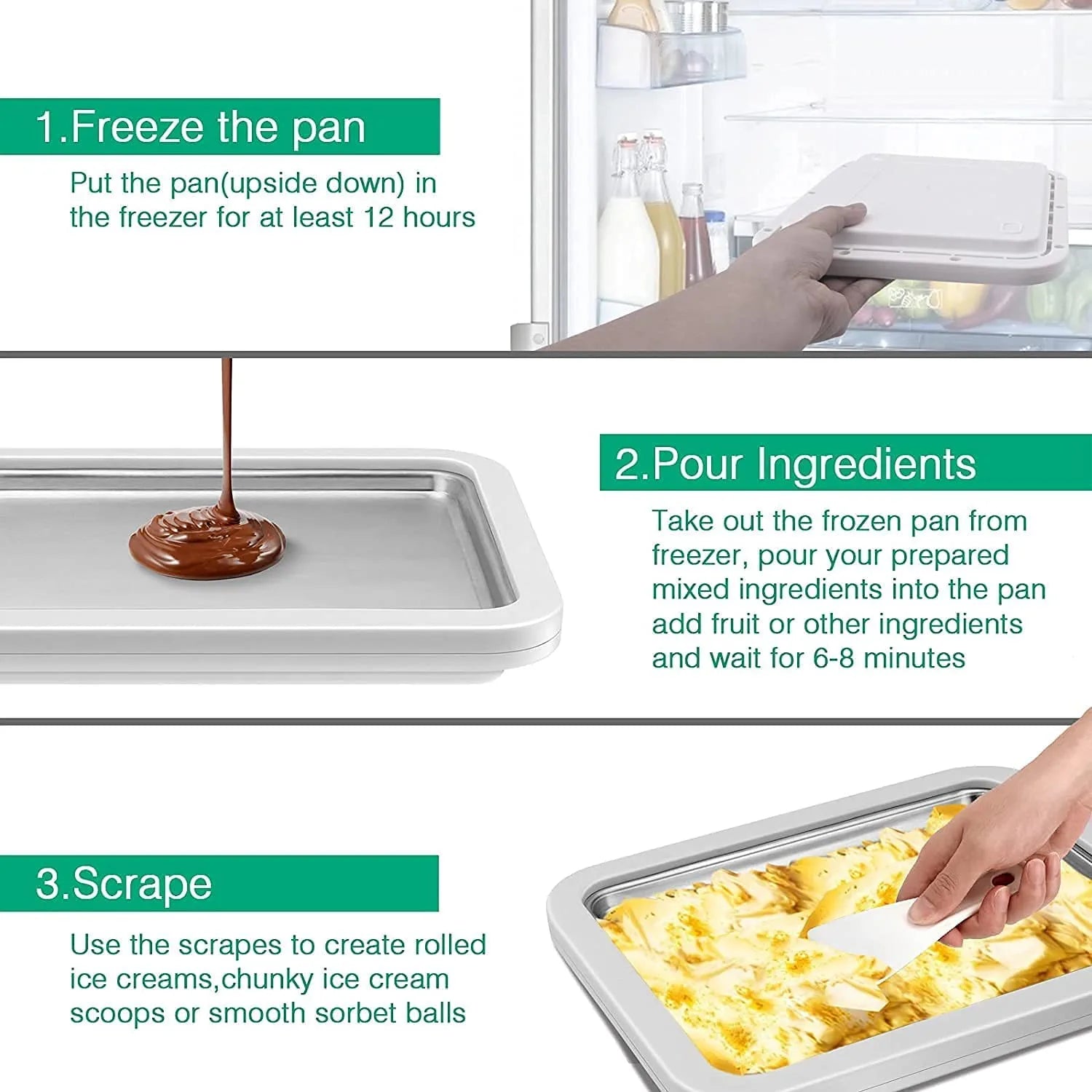 Ice Cream Roll Maker with 2 Spatulas Y6621