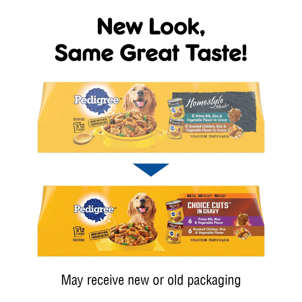 Prime Rib and Chicken Wet Dog Food Variety Pack 12 13.2 oz. Cans B505100