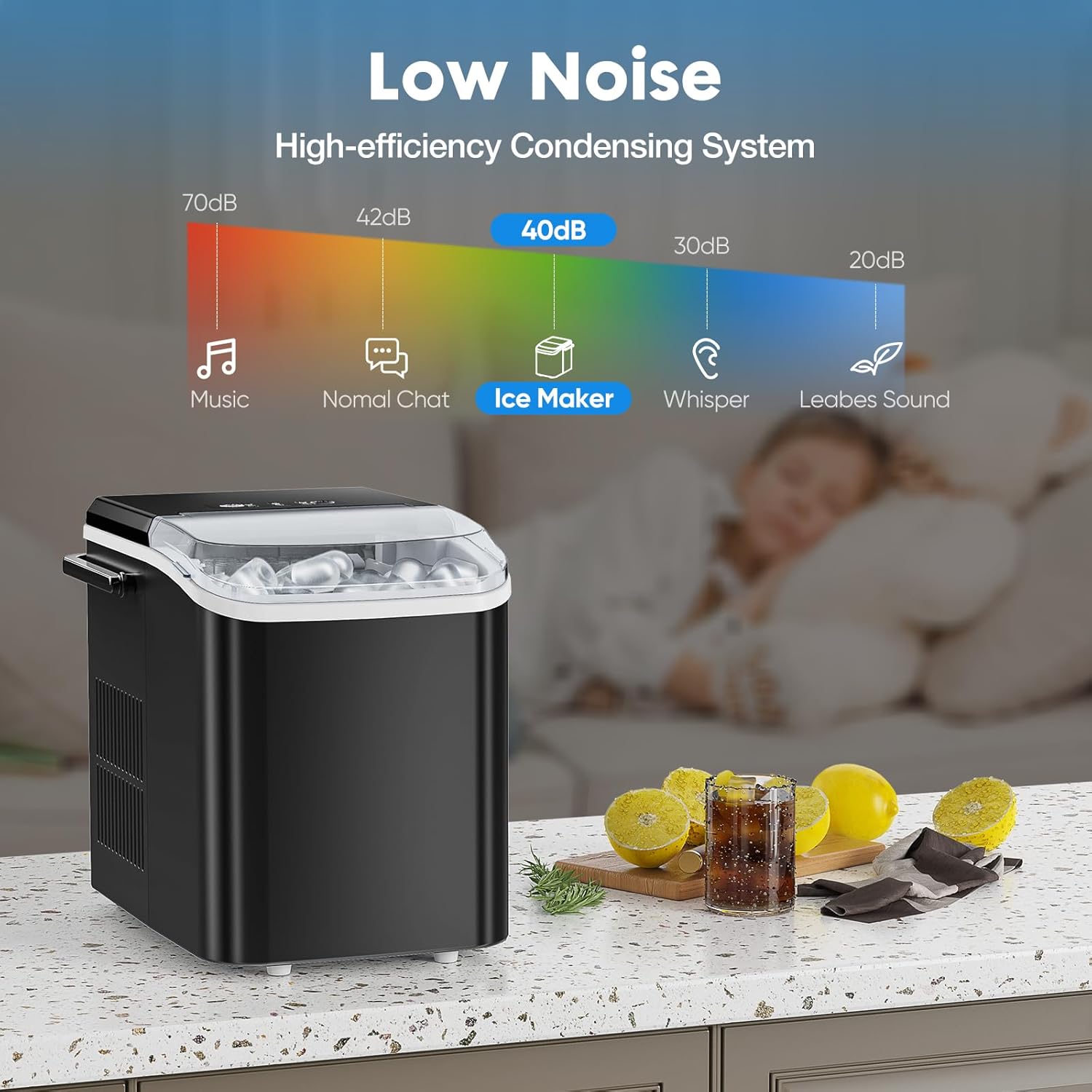 Black Countertop Ice Maker N877