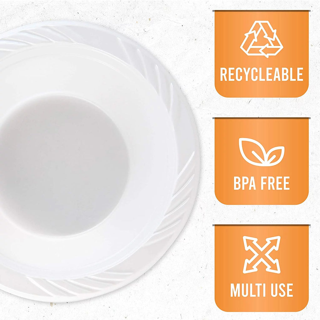 Medium Weight White Disposable 12 oz. Plastic Soup Bowls 800CT N6339