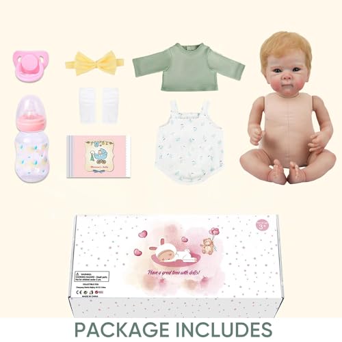 18-Inch Reborn Baby Doll with Blonde Hair and Weighted Cloth Body P418824