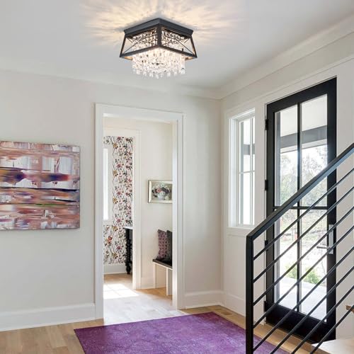 11.8 inch 4-Light Black Metal Ceiling Light F26452