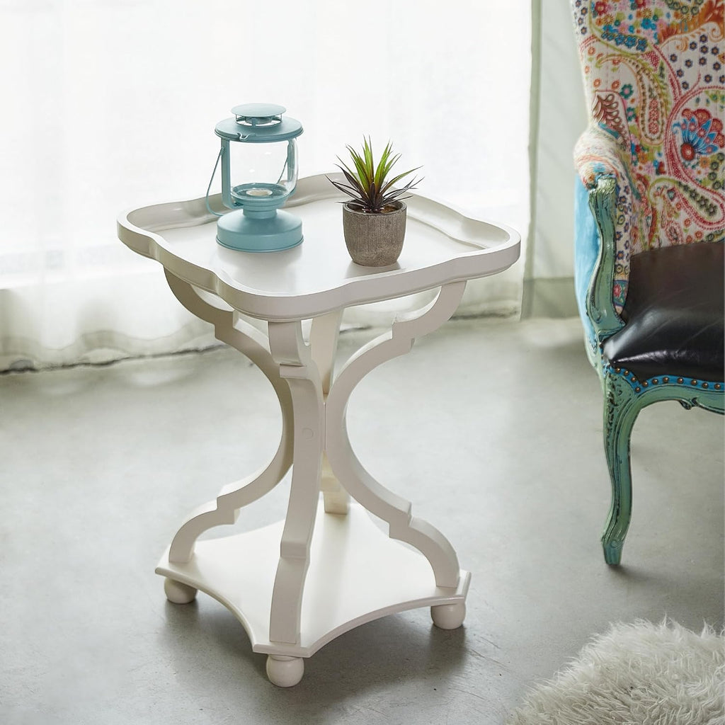 Off/White MDF Tray Top End Table V51394