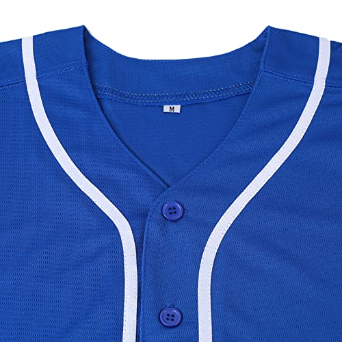 Mens Baseball Jersey Button Down Short Sleeve Shirts K3435