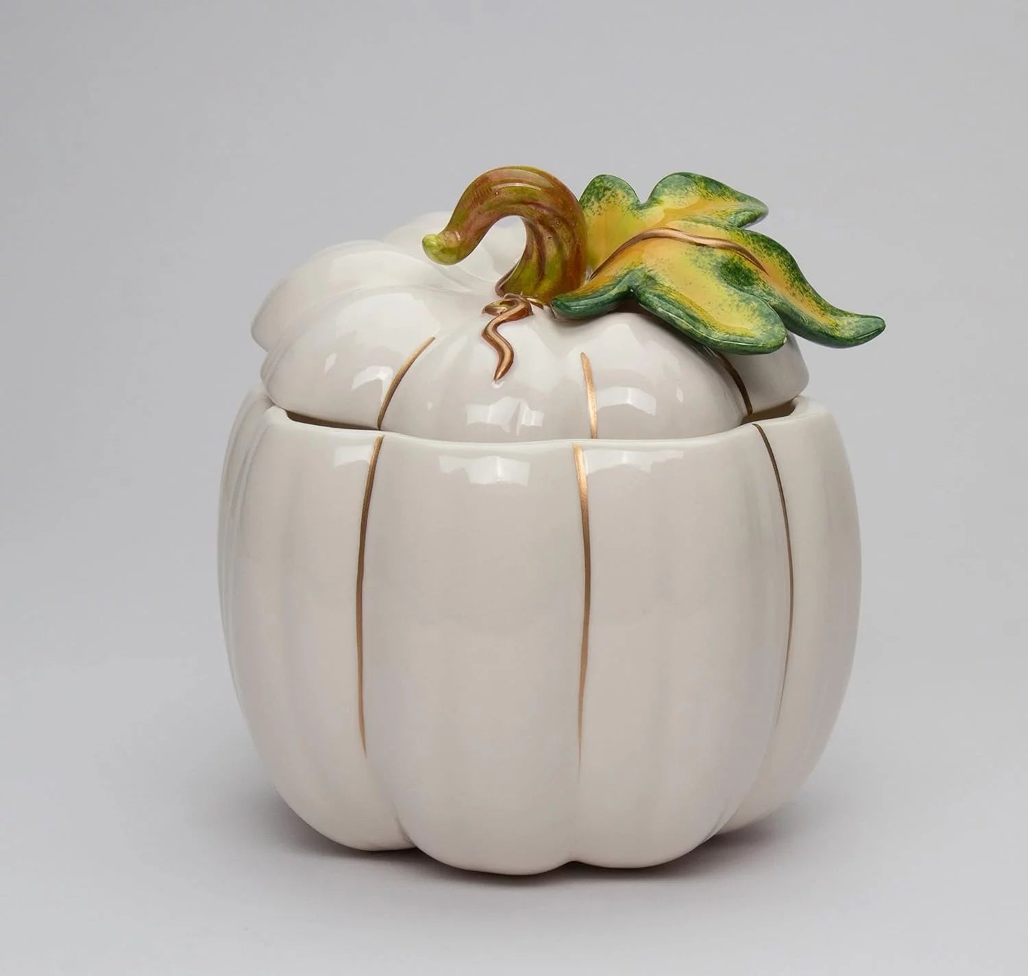 White Pumpkin Cookie Candy Jar A80806