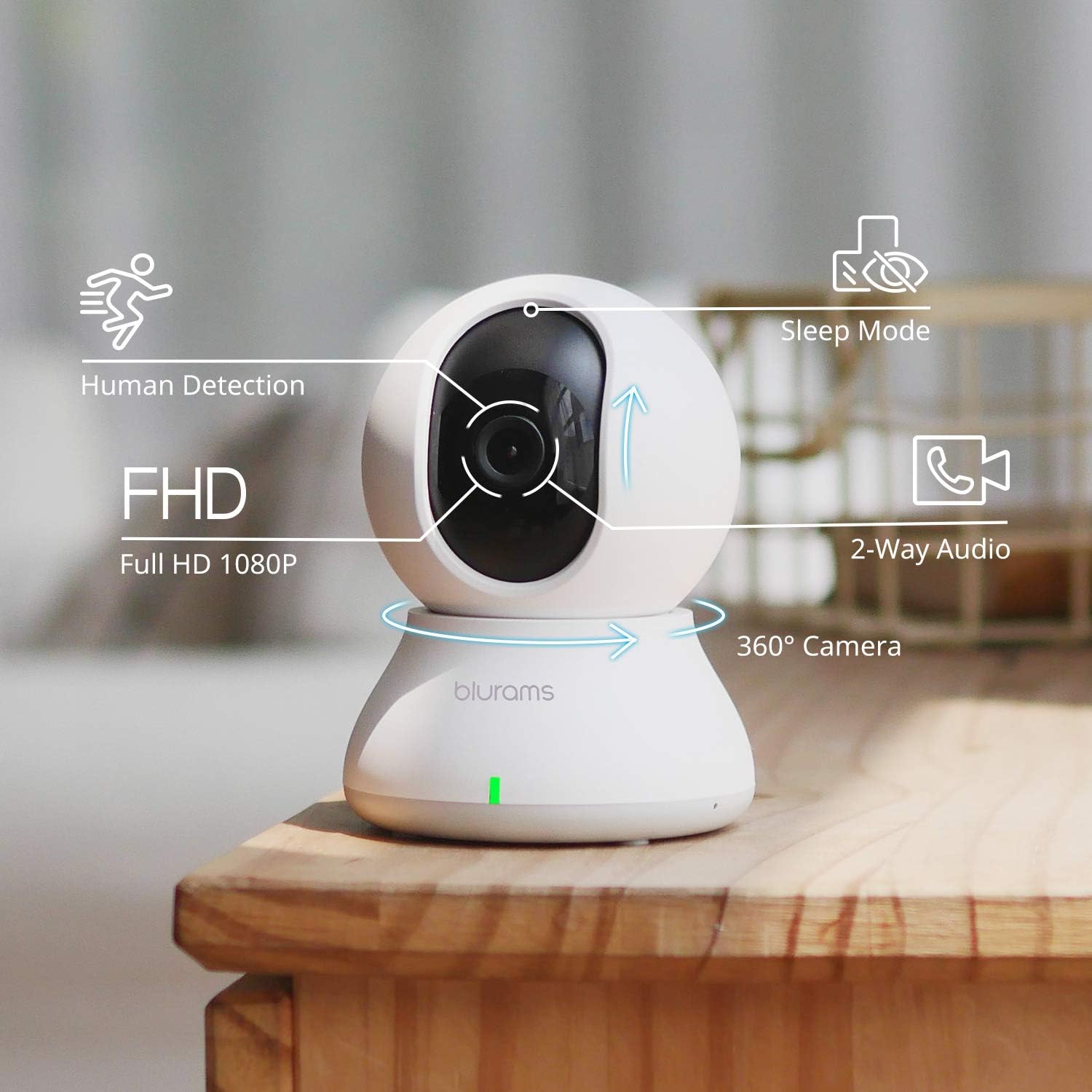 Indoor Camera with Motion Detection, Two-Way Audio, Night Vision E60232
