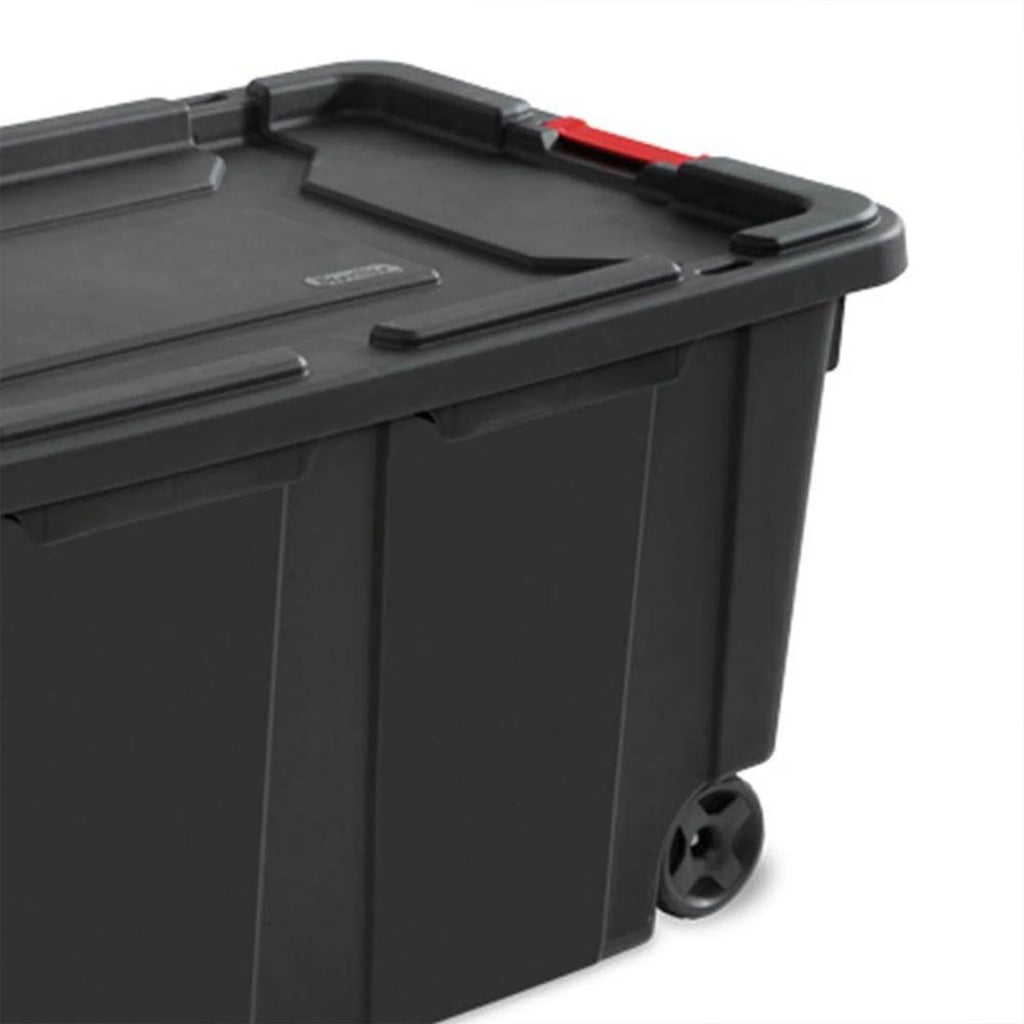 Black 8 Pack 40 Gallon Wheeled Storage Tote L231962