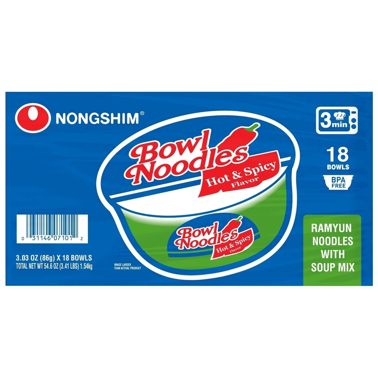 Hot and Spicy Beef Ramen 3.03 Ounce (Pack of 18) T781