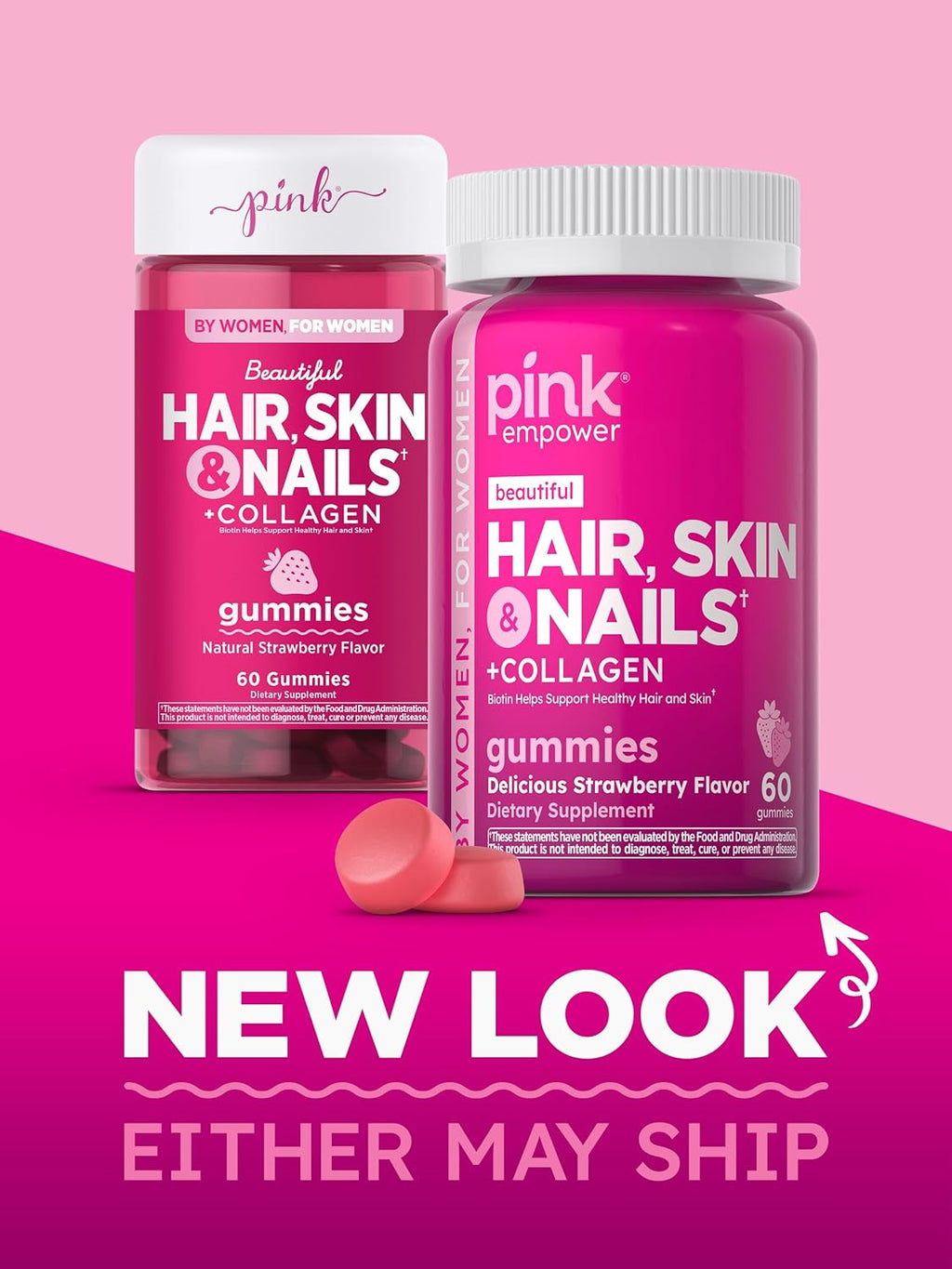 60 Count Non-GMO Gluten Free Hair Skin Nails Gummies L739220