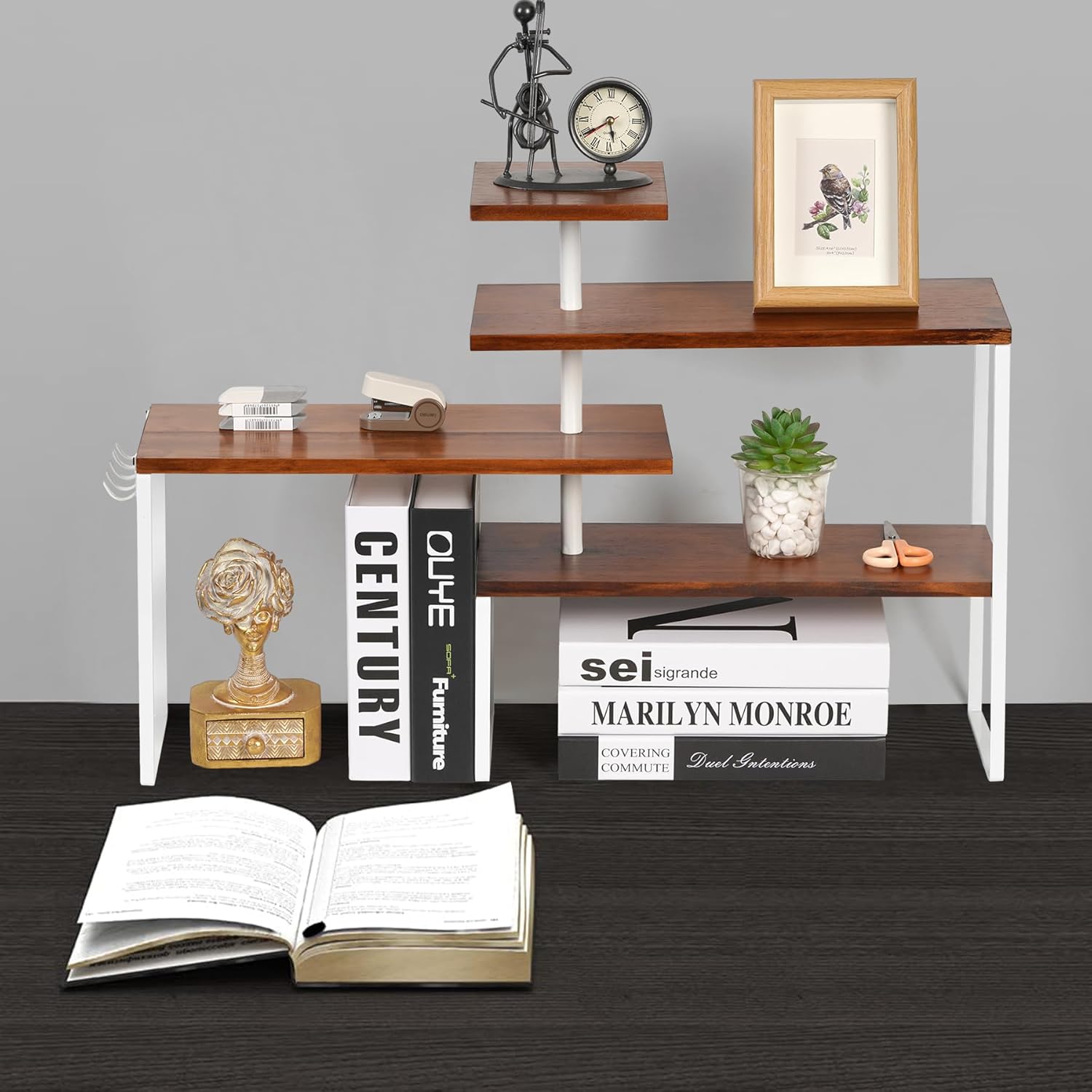 4-Tier Countertop Shelf with Hooks M6558