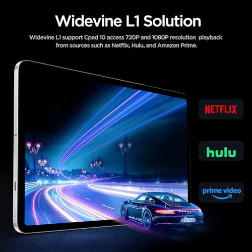 Black 10.1 inch Android Tablet, Octa-core, RAM 12GB, ROM 64GB, WiFi 6, Dual Speakers W2478