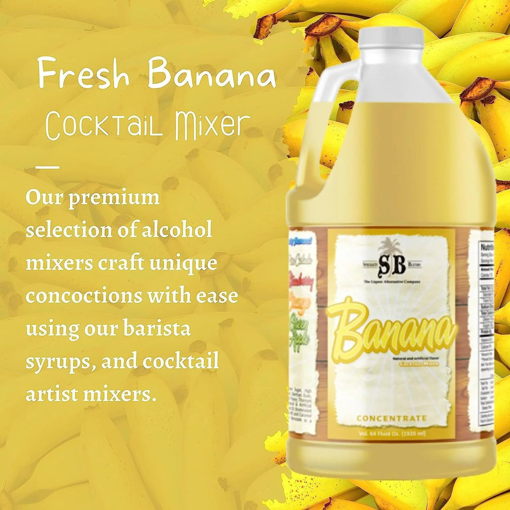 Banana Flavored Syrup Cocktail Mixer Concentrate, 1/2 Gallon Pack of 1 V257