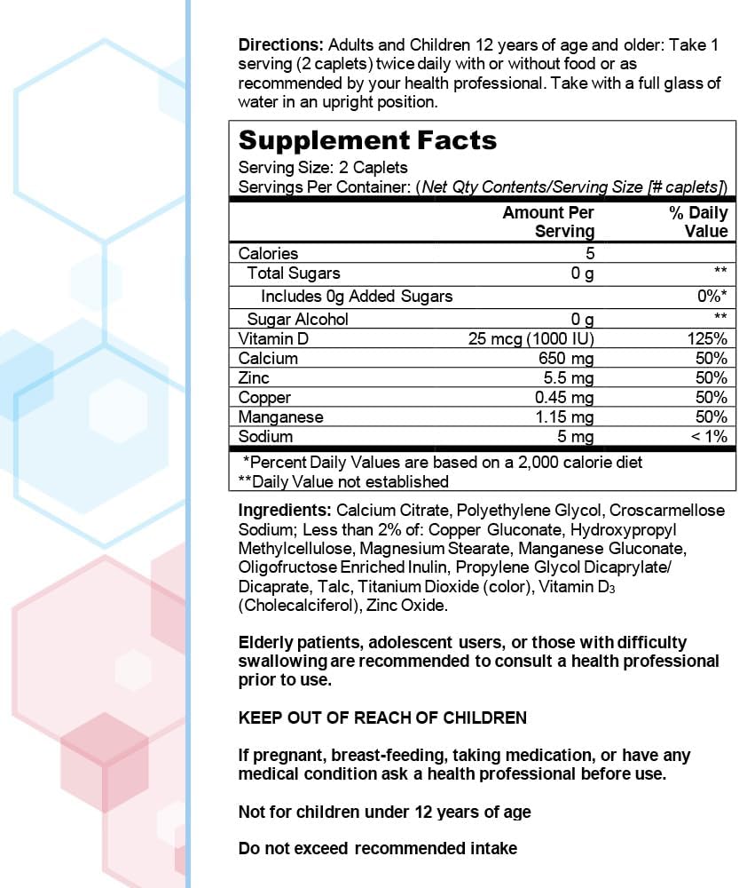650 mg Calcium Citrate with 25 mcg Vitamin D3, 120 Count Calcium Supplement U44614