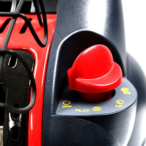 Black/Red Portable LP Gas Heater 4000 to 18000 BTU 3 Setting with Dual Tank Connection I437