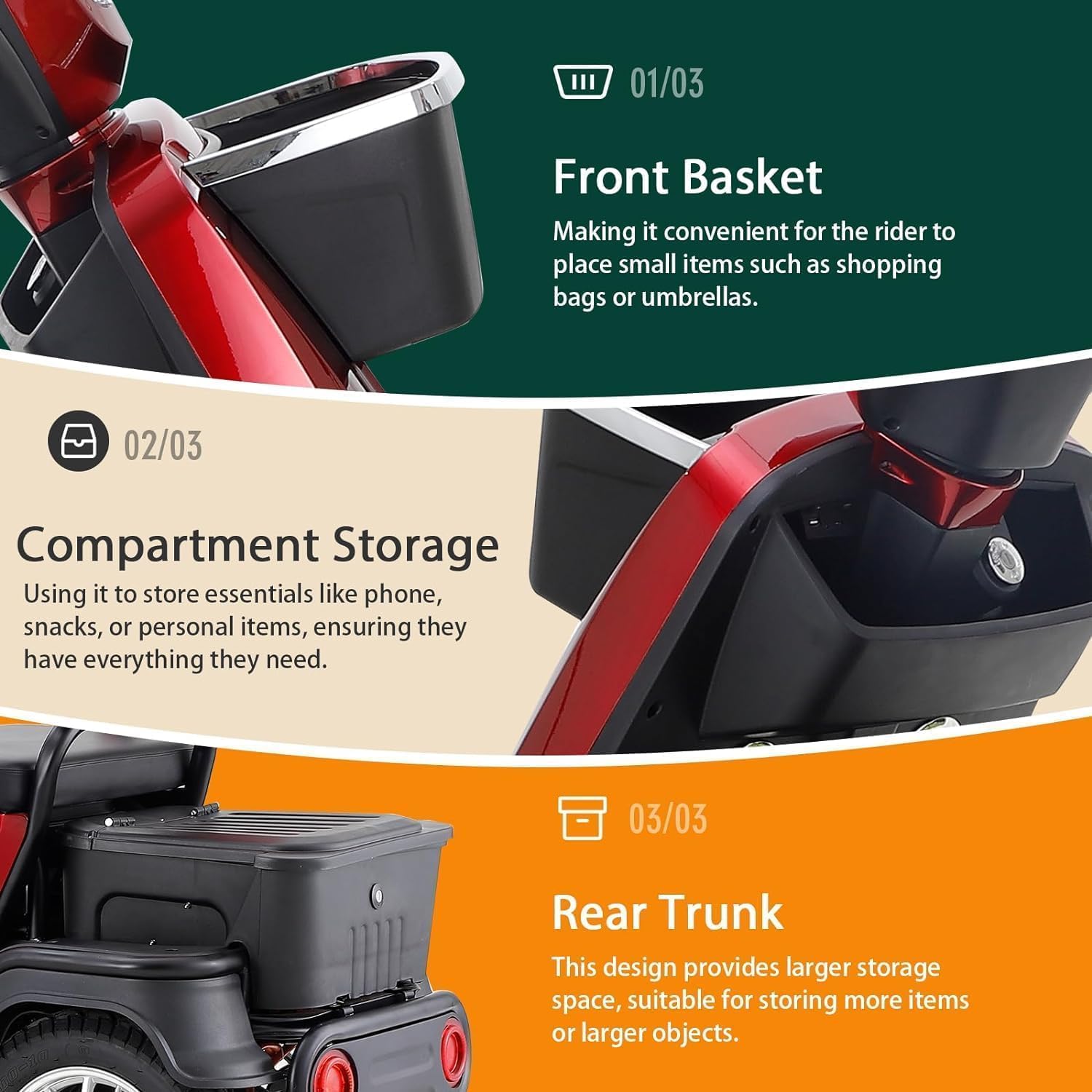 Red 4 Wheel Mobility Scooter Y8842