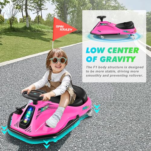 Pink 24V Electric Drifting Go Kart with 2 Replacement Universal Wheels L63705